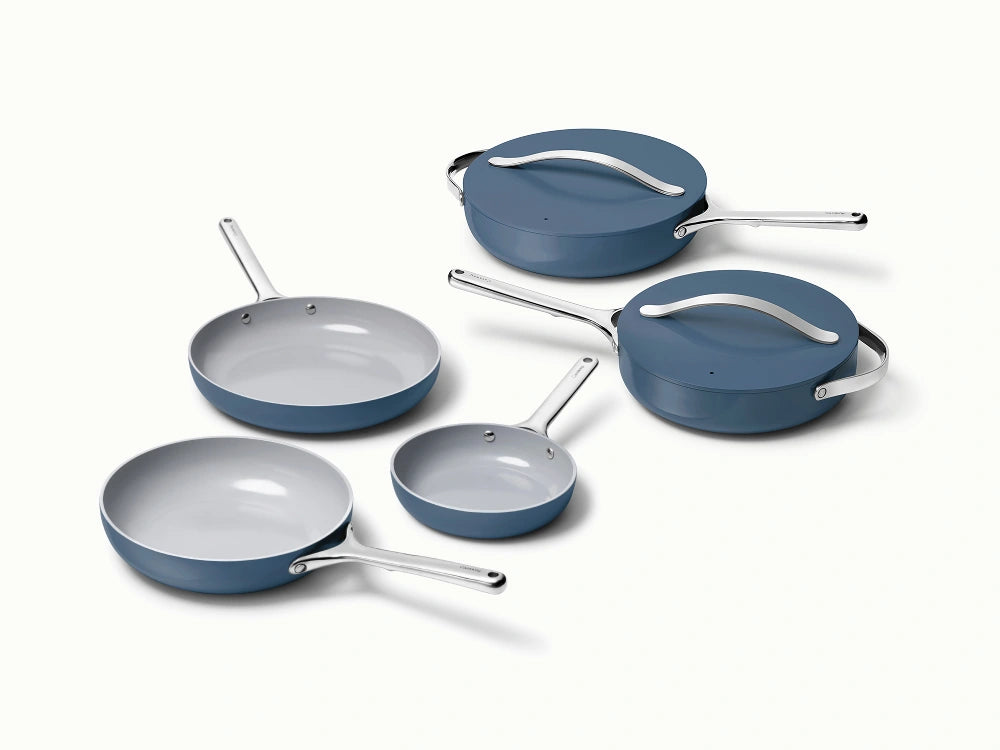 7pc Fry & Sauté Set - 7-Piece Set of Ceramic-Coated Pans With Lids - US 6761