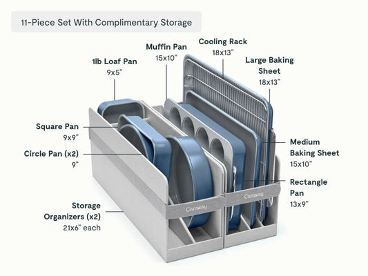 Bakeware Set - 11-Piece Set With Storage Organizers - US 1040