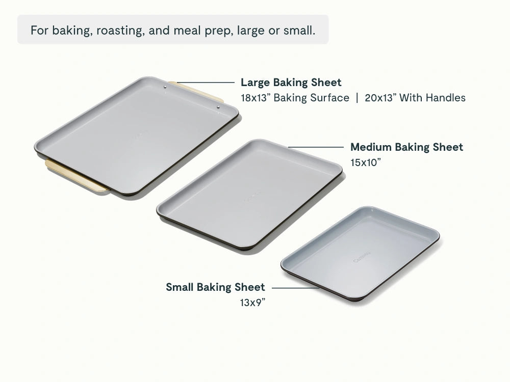 Baking Sheet Trio - 18x13", 15x10" & 13x9” Non-Stick Ceramic Sheets - US 6470