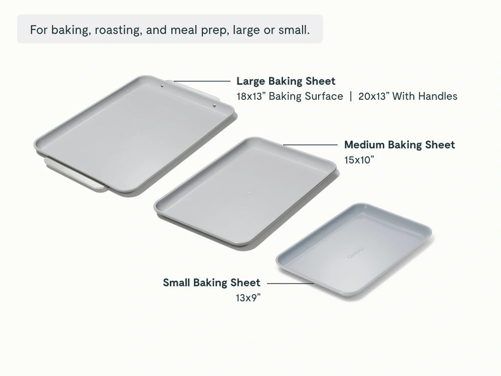 Baking Sheet Trio - 18x13", 15x10" & 13x9” Non-Stick Ceramic Sheets - US 0265