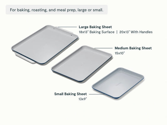 Baking Sheet Trio - 18x13", 15x10" & 13x9” Non-Stick Ceramic Sheets - US 7398