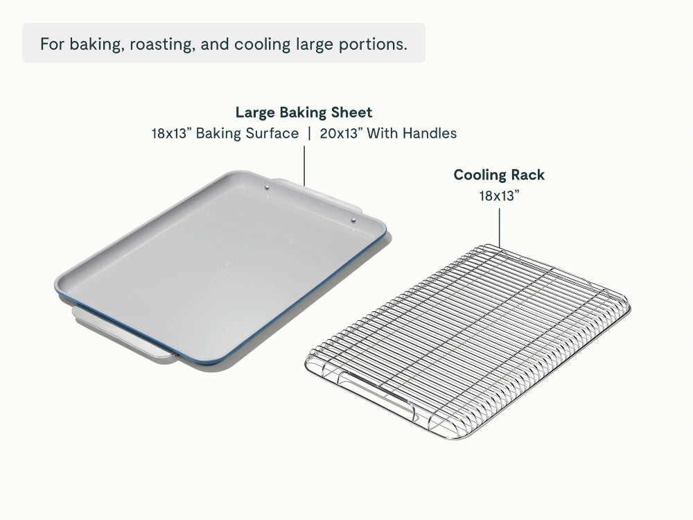 Baking & Cooling Duo - 18x13” Non-Stick Ceramic Sheet With Steel Rack - US 5616