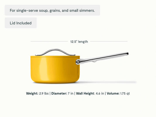 Mini Sauce Pan - 1.75 qt Non-Stick Ceramic Sauce Pan With Lid - US 0658