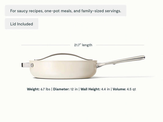 Sauté Pan - 4.5 qt Non-Stick Ceramic Pan With Lid - US 8421