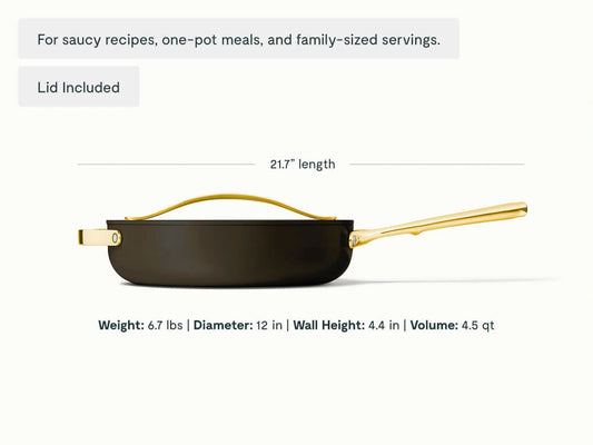 Sauté Pan Duo - 4-Piece Set of Non-Stick Ceramic Pans With Lids - US 7705
