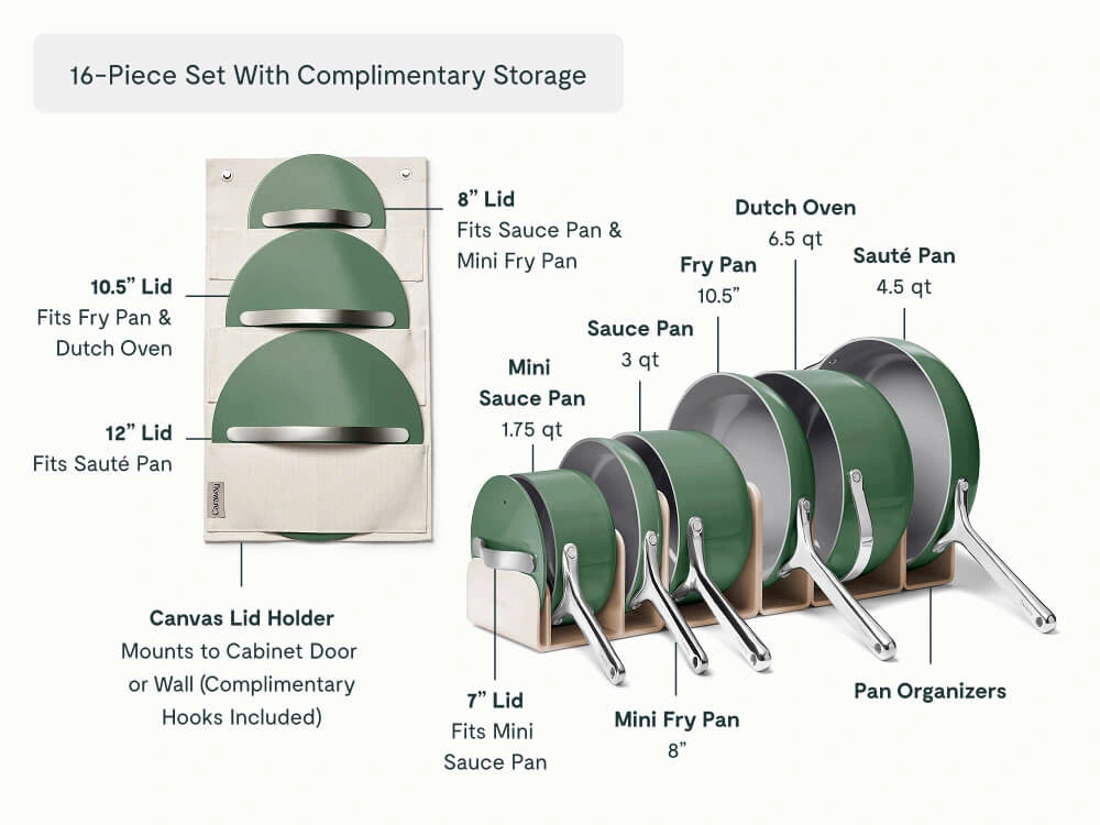 Cookware & Minis Set - 16-Piece Ceramic Set With Complimentary Storage - US 1690