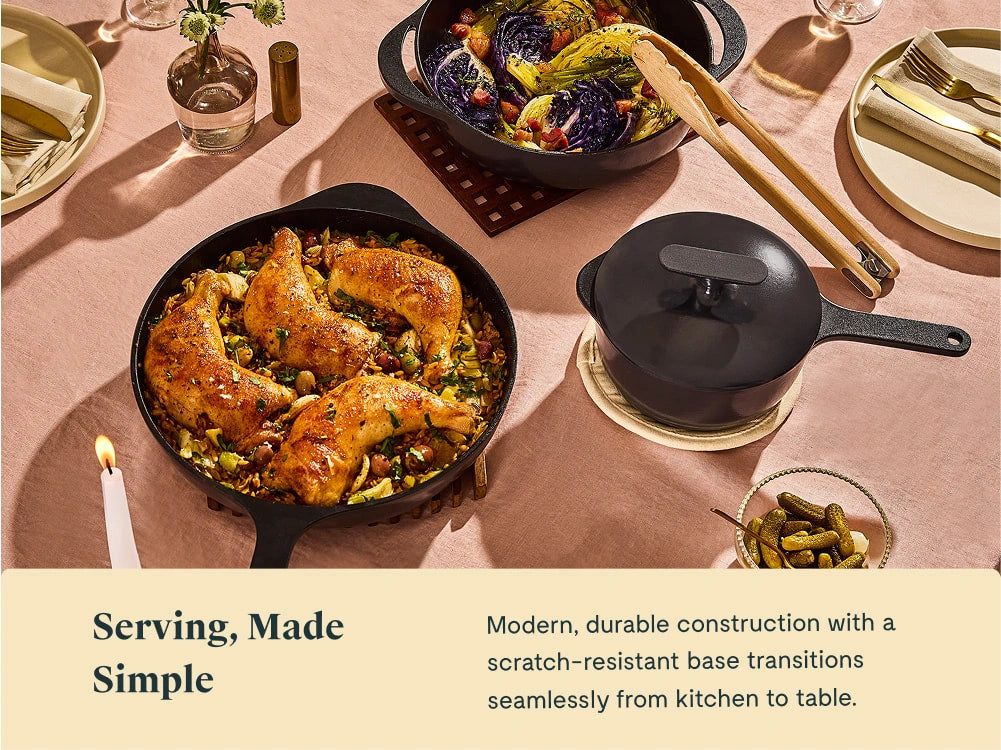 Large Enameled Cast Iron Duo - 4-Piece Set With Complimentary Storage - US 7062