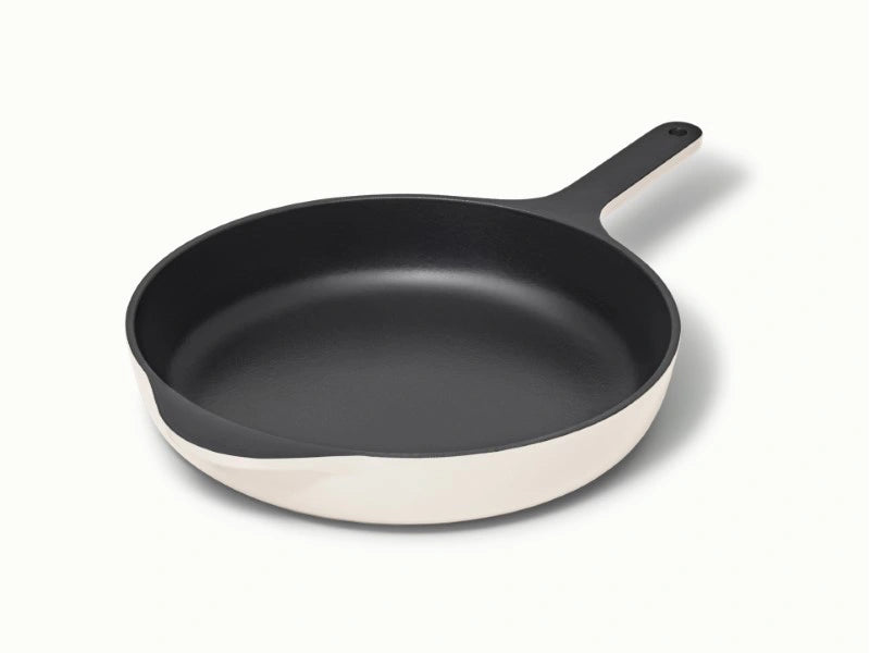 10.5” Enameled Cast Iron Skillet - 10.5” Skillet perfect for searing meat, baking cornbread, and sautéing. - US 6812