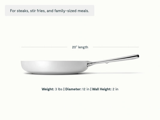 Large Fry Pan - 12” Non-Stick Fry Pan for Family-Sized Cooking - US 9683