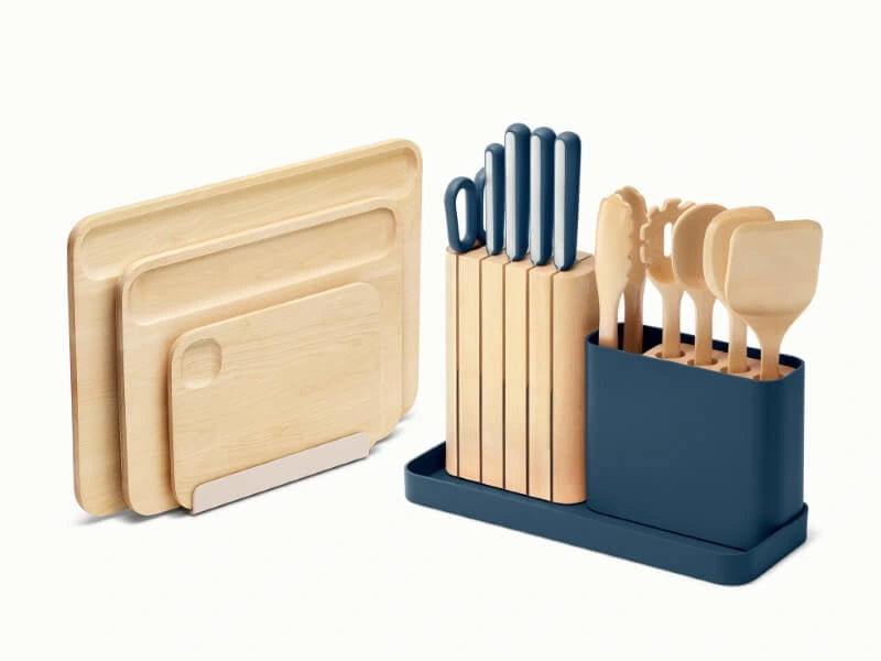 Prep & Boards Set - A one-stop-shop 18-piece cutting board, knife, & utensil set. - US 0940