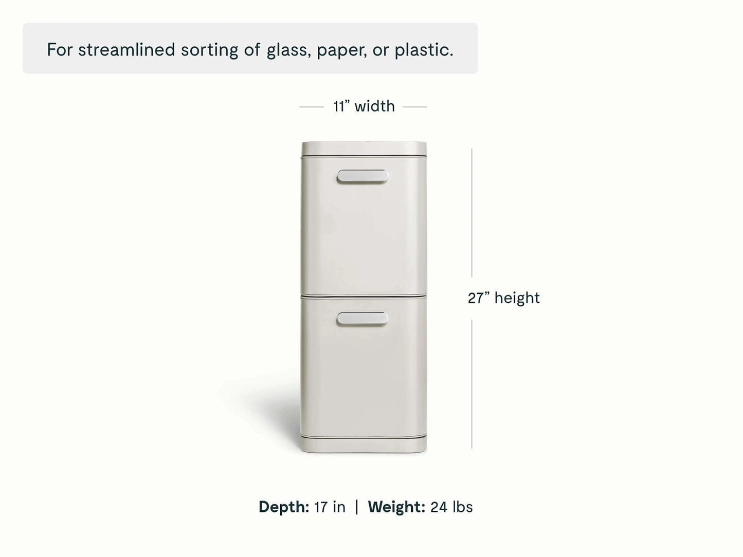 45L 2-Drawer Recycling Bin - Dual-Drawer Recycling Bin for Effortless Sorting - US 1598