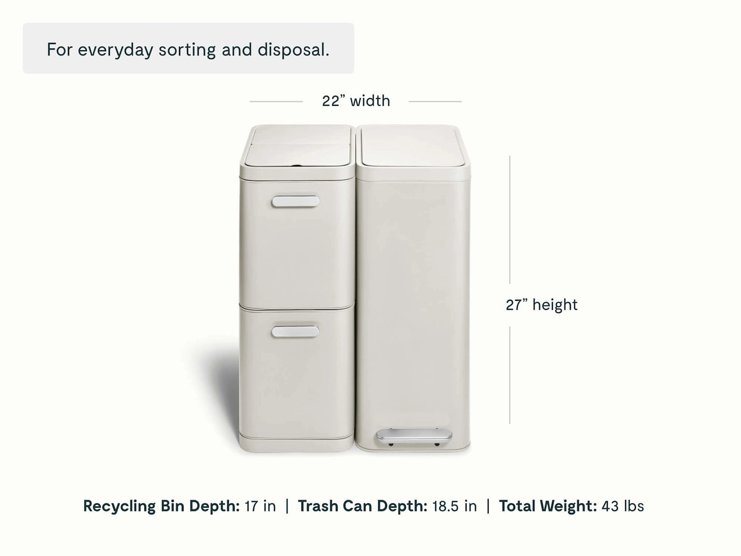 Trash & Recycling Duo (Slim) - A Cohesive System for Clean Sorting & Disposal - US 8144