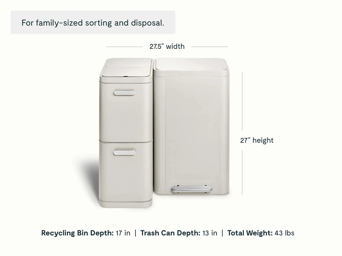 Trash & Recycling Duo (Rectangular) - A Cohesive System for Clean Sorting & Disposal - US 6912