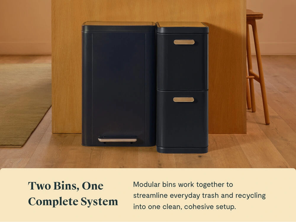 Trash & Recycling Duo (Rectangular) - A Cohesive System for Clean Sorting & Disposal - US 8372