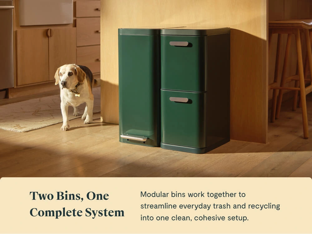 Trash & Recycling Duo (Slim) - A Cohesive System for Clean Sorting & Disposal - US 3142