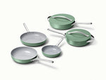 7pc Fry &amp; Sauté Set - 7-Piece Set of Ceramic-Coated Pans With Lids - US 5638
