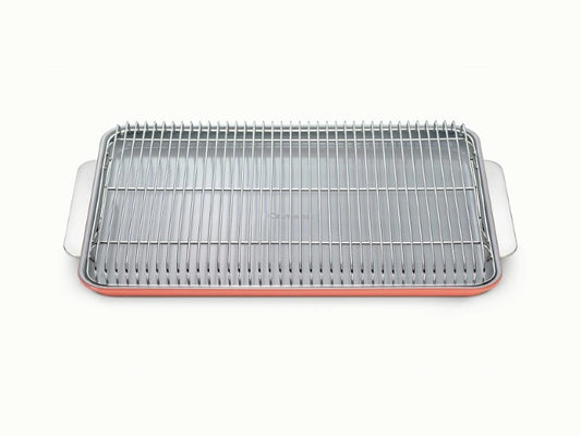 Baking &amp; Cooling Duo - 18x13” Non-Stick Ceramic Sheet With Steel Rack - US 9833