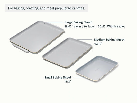 Baking Sheet Trio - 18x13", 15x10" &amp; 13x9” Non-Stick Ceramic Sheets - US 7020