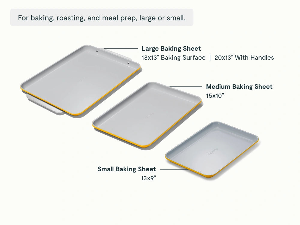 Baking Sheet Trio - 18x13", 15x10" &amp; 13x9” Non-Stick Ceramic Sheets - US 3972