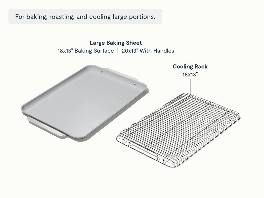 Baking &amp; Cooling Duo - 18x13” Non-Stick Ceramic Sheet With Steel Rack - US 7830