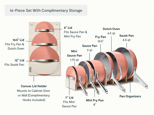 Cookware &amp; Minis Set - 16-Piece Ceramic Set With Complimentary Storage - US 5440