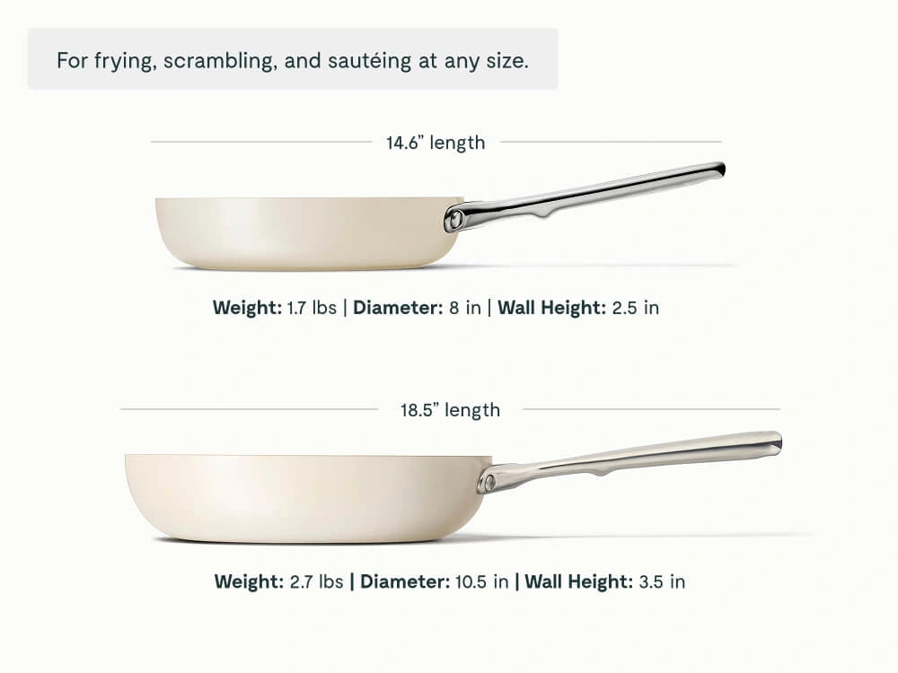 Fry Pan Duo - 8” &amp; 10.5” Non-Stick Ceramic Fry Pans - US 9032