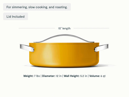 Rondeau - 6 qt Non-Stick Ceramic Pot With Lid - US 5768