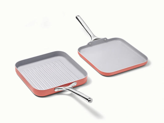 Square Pan Duo - 11” Non-Stick Ceramic Grill &amp; Griddle Pans - US 5297