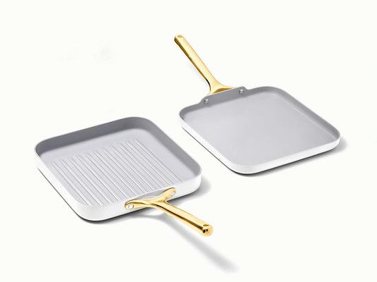 Square Pan Duo - 11” Non-Stick Ceramic Grill &amp; Griddle Pans - US 0945