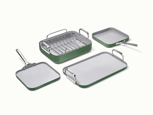 Squareware Set - 7-Piece Set of Ceramic-Coated Pans With Complimentary Storage - US 2008