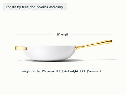 Stir Fry Pan - 12” Wok-Inspired Non-Stick Ceramic Pan - US 1732