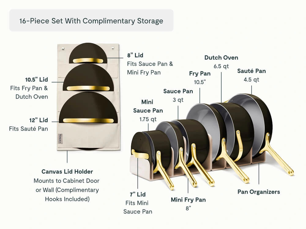 Cookware &amp; Minis Set - 16-Piece Ceramic Set With Complimentary Storage - US 0668