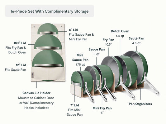 Cookware &amp; Minis Set - 16-Piece Ceramic Set With Complimentary Storage - US 1690