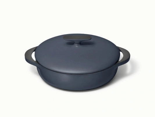 3.5 qt Enameled Cast Iron Braiser - 3.5qt Braiser for slow cooking lamb shanks, baked pasta, or roasted chicken. - US 1726