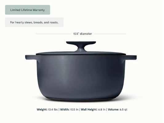 6.5 qt Enameled Cast Iron Dutch Oven - 6.5qt Dutch Oven with excellent heat retention for hearty stews, breads, and roasts. - US 0125