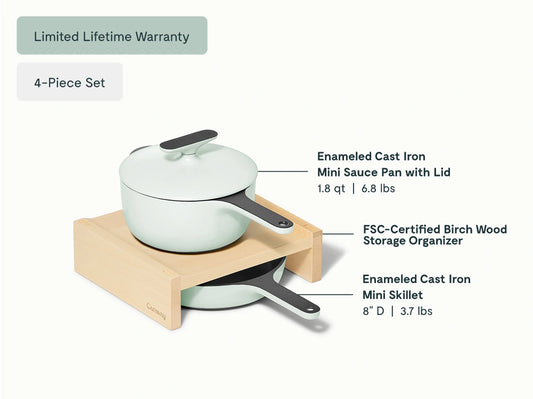 Enameled Cast Iron Mini Duo - 4-Piece Set With Complimentary Storage - US 9043