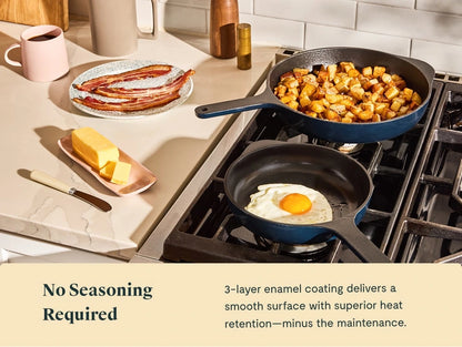 8” Enameled Cast Iron Mini Skillet - Durable, Compact Pan With Excellent Heat Retention - US 8587