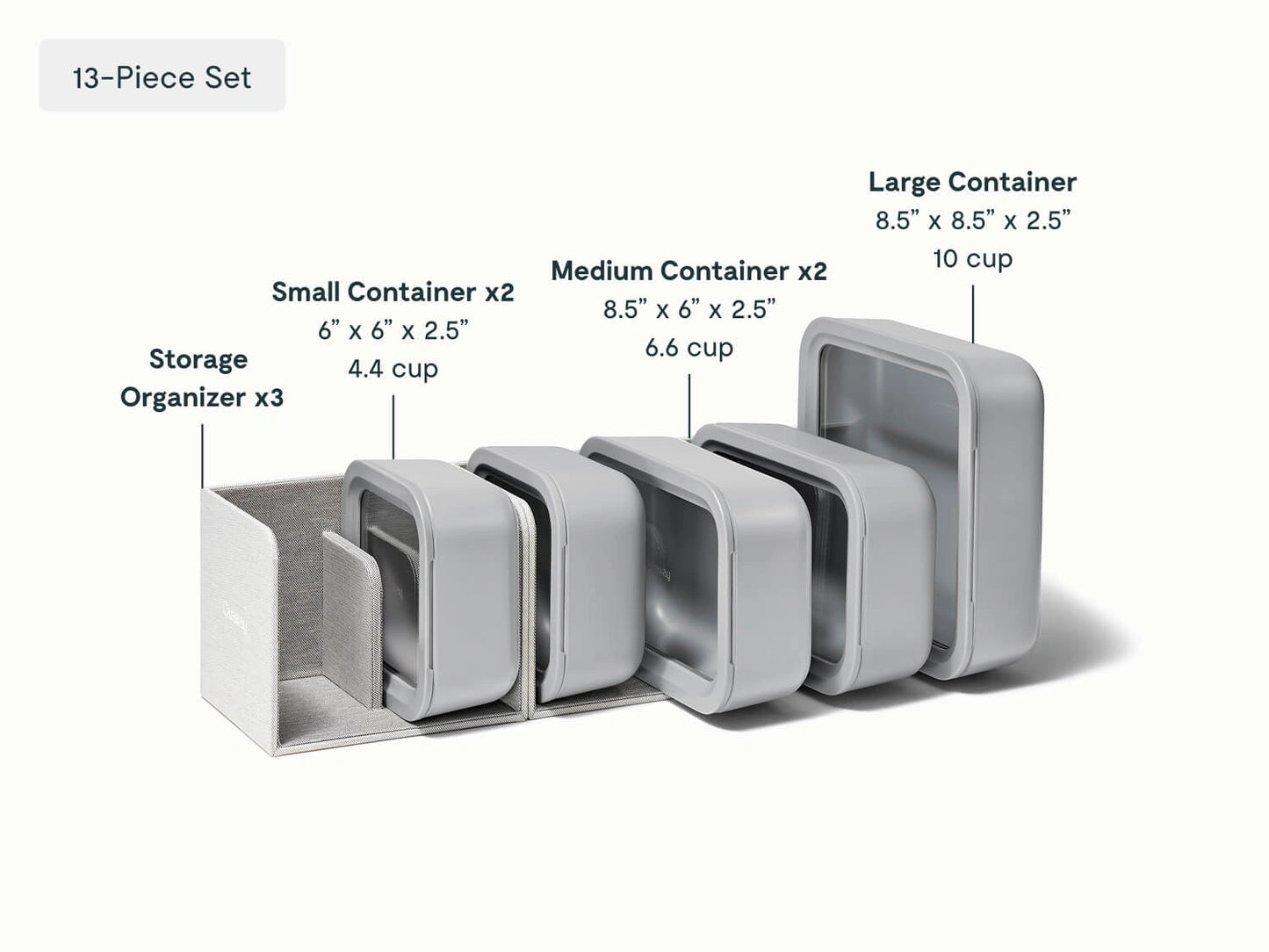 Food Storage Set - 13-pc set of clean storage for leftovers and lasting freshness. - US 6811