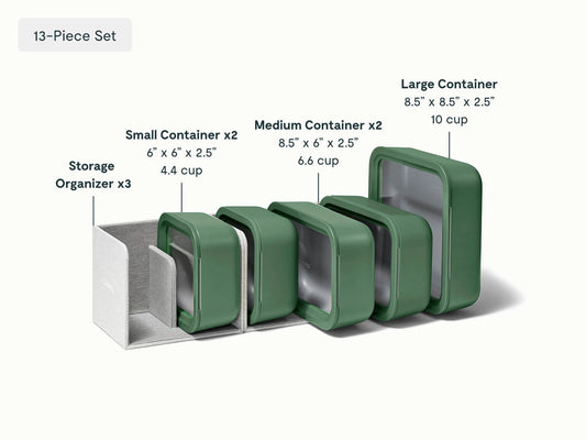 Food Storage Set - 13-pc set of clean storage for leftovers and lasting freshness. - US 7360