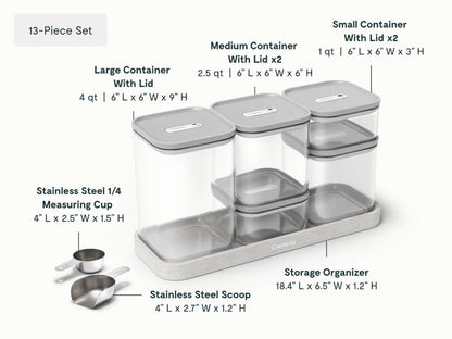 Glass Airtight Container Set - 13-Piece Set With Complimentary Storage - US 4813