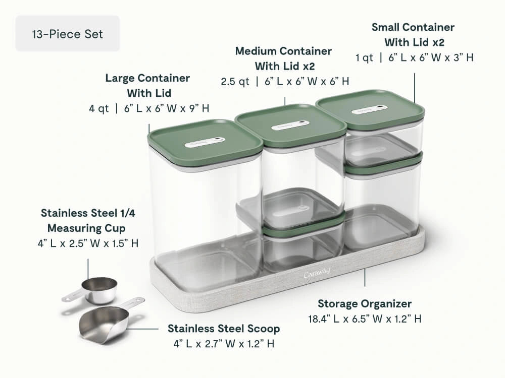 Glass Airtight Container Set - 13-Piece Set With Complimentary Storage - US 9954