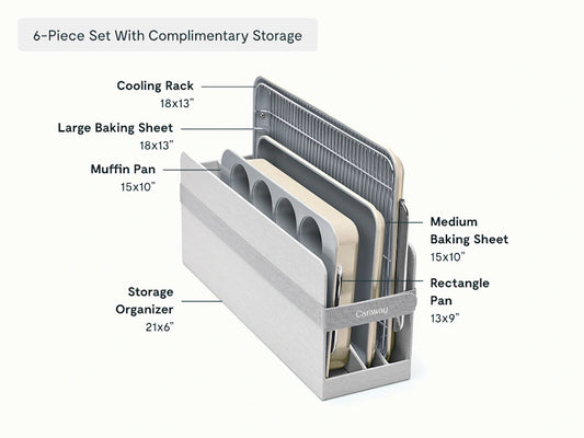 Half Bakeware Set - 6-Piece Set With Complimentary Storage - US 4649