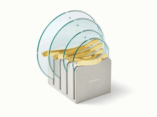 Glass Lid Set of 4 - Premium Gold Hardware Glass Lid Set to pair with the 16-piece Cookware &amp; Minis Duo set. - US 0073