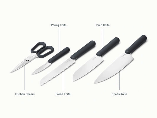 Knife Set - 4 essential knives, made with premium German stainless steel, and a pair of shears. - US 8278
