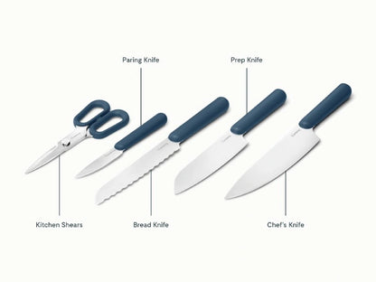 Knife Set - 4 essential knives, made with premium German stainless steel, and a pair of shears. - US 3977
