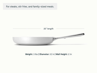 Large Fry Pan - 12” Non-Stick Fry Pan for Family-Sized Cooking - US 9683