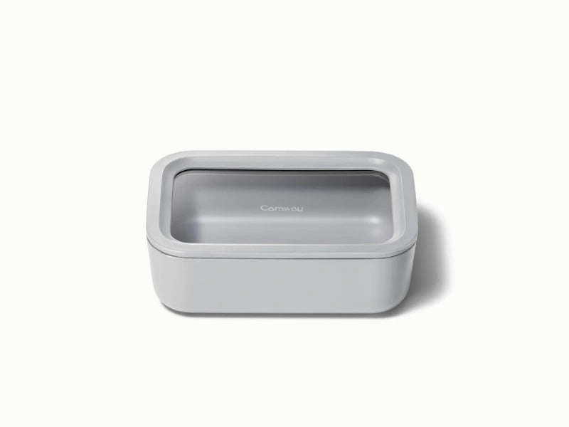 Medium Storage Container - Ceramic-coated 6.6 cup glass Container built for clean storing. - US 3808