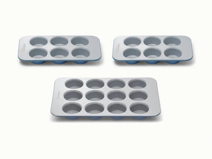 Muffin Pan Trio - 12-Cup &amp; 6-Cup Non-Stick Ceramic Muffin Pans - US 3477