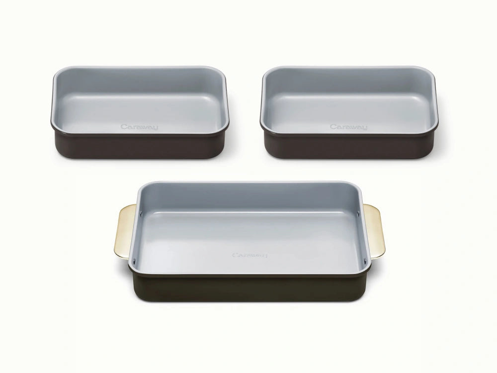 Rectangle Pan Trio - 13x9" &amp; 9x6.5" Non-Stick Ceramic Baking Pans - US 2408