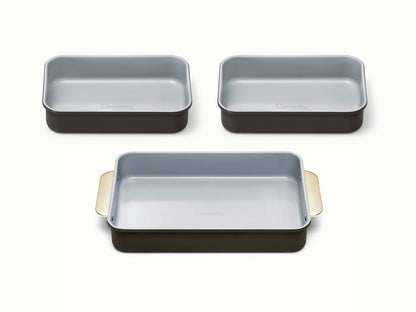 Rectangle Pan Trio - 13x9" &amp; 9x6.5" Non-Stick Ceramic Baking Pans - US 2408